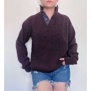 Weatherproof | Burgundy Cotton Knit Sweater